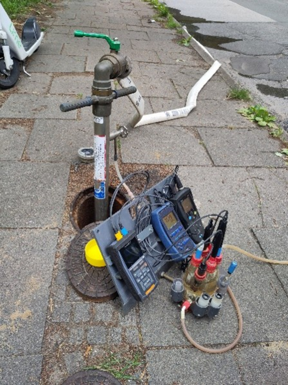 Beprobung von Stagnationswasser in Hamburg